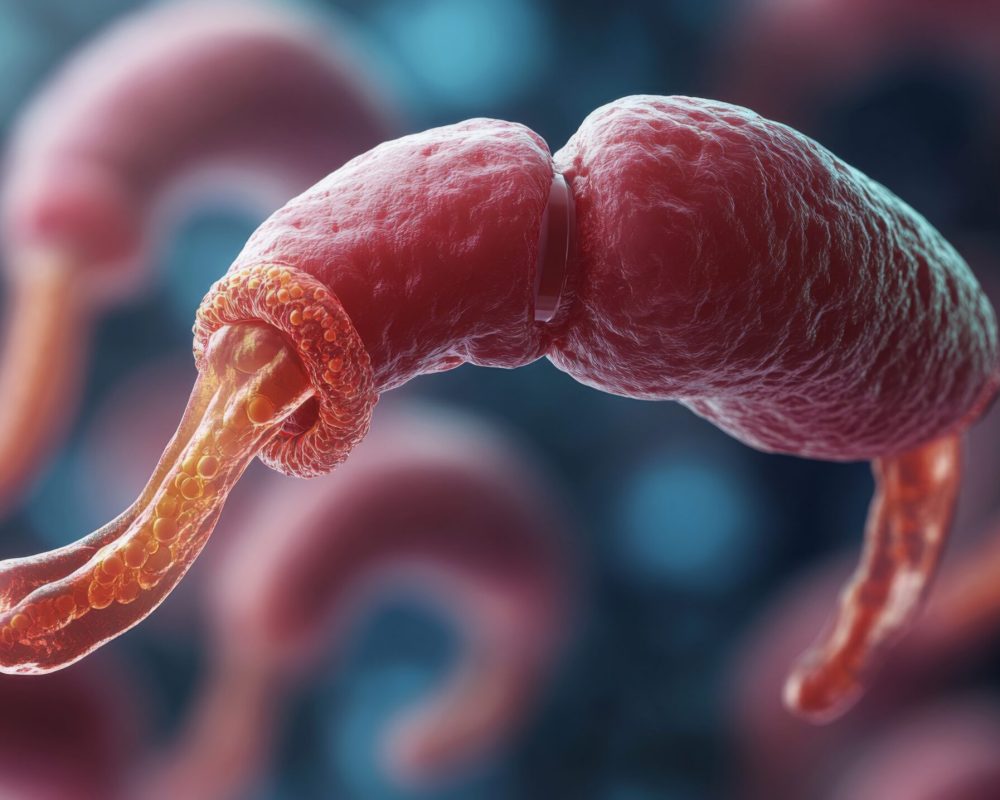 Schistosomiasis Parasite Under Microscope