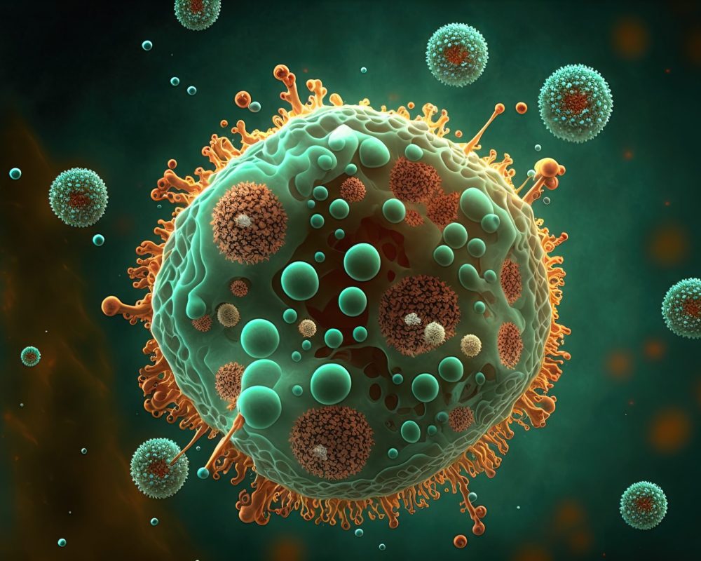 Medical Diagnosis: Disseminated Coccidioidomycosis - Close-up Illustration of Fungal Infection in 8K created with generative ai technology